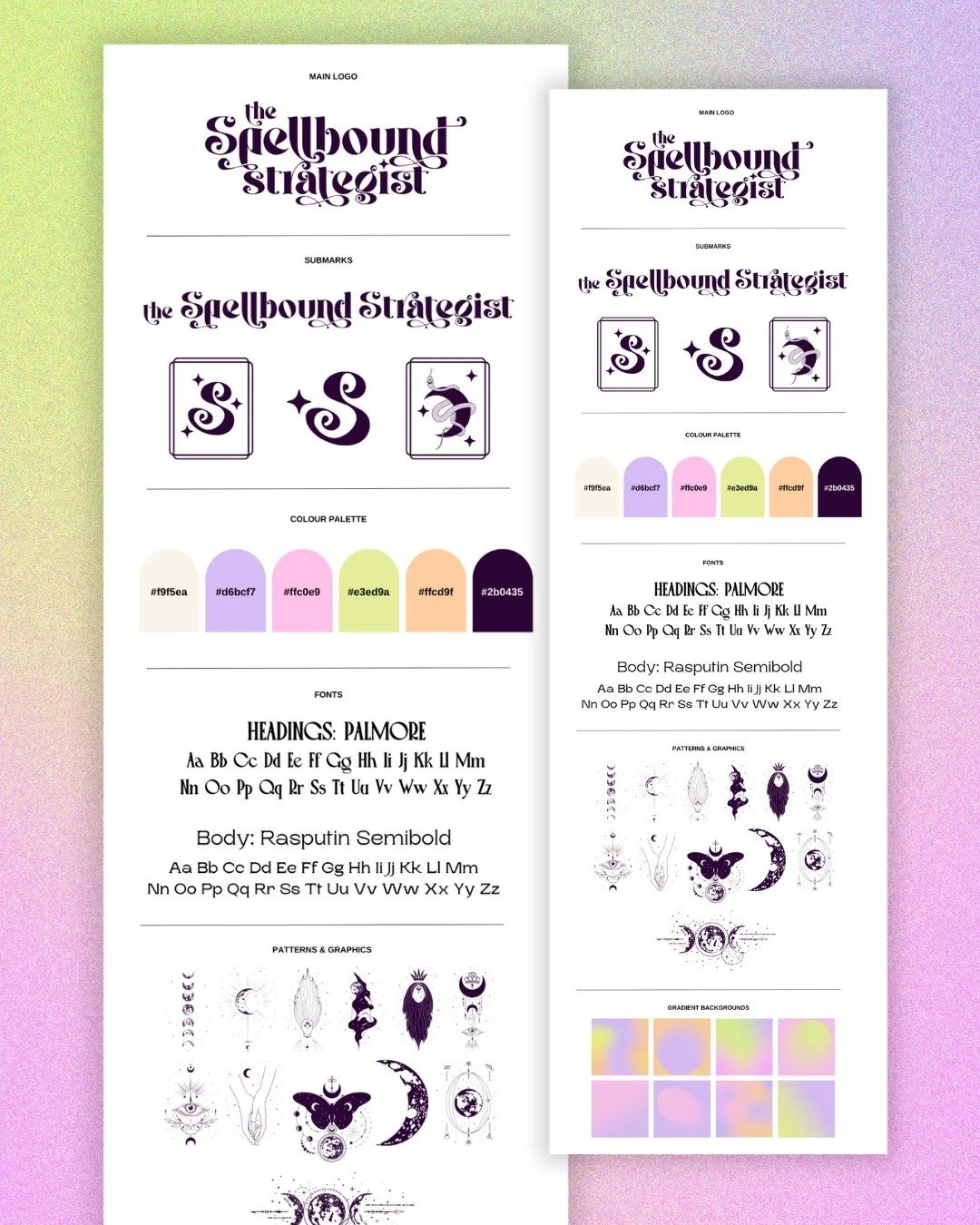 The Spellbound Strategist rebrand has officially landed and she is serving rebellious, soul-led realness with a side of magic.⁣
⁣
From a mystical colour palette to swirling celestial submarks, this Rebrand Rodeo brought all the mystical, 90s-inspired