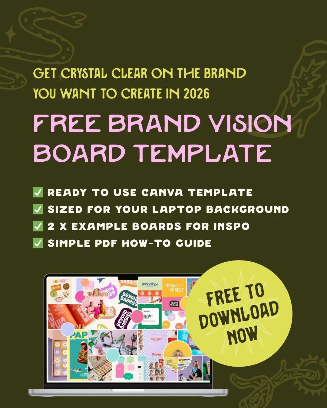 Your future brand is calling 📞⁣
⁣
Vision boards are always the first step in my personality-first design process.⁣
⁣
Now, I'm sharing my method with you so that you can make the first move towards the brand of your dreams.⁣
⁣
Once you've filled it i