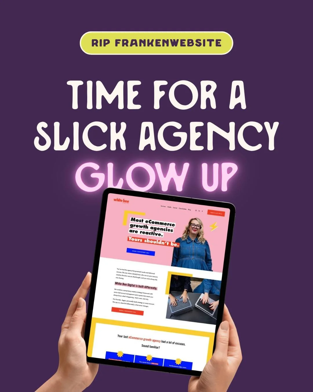 A professional &lsquo;sleek&rsquo; rebrand should never mean sacrificing your personality.⁣
⁣
Case in point: this dreamy colourful brand and website refresh for @whitebeedigital 🐝⁣
⁣
Last slide for availability