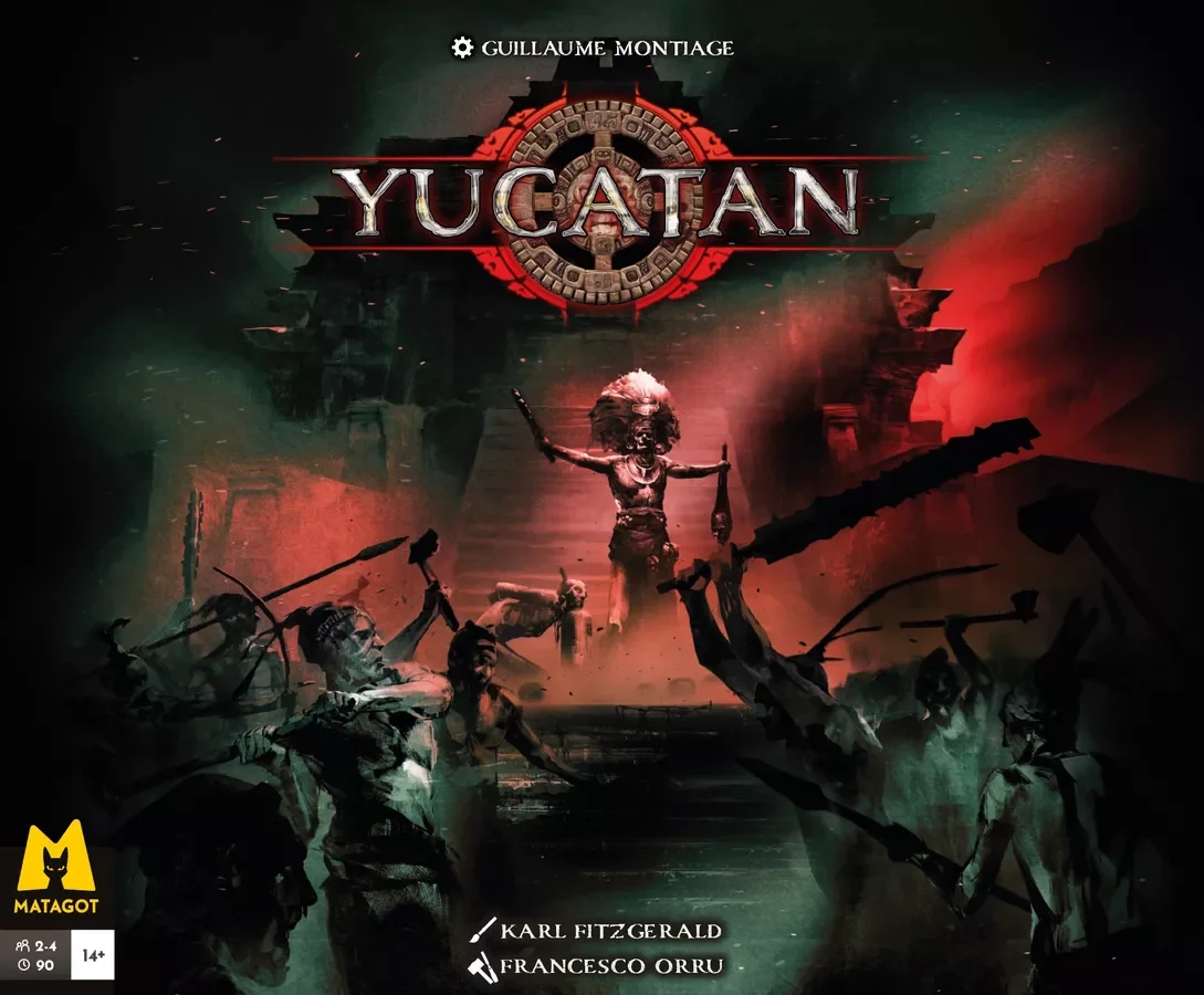 Yucatan — Board Game. €80 Type: Tactical warfare, area control. Players: 2–4. Complexity: Medium-Heavy. Brief: Lead a Mayan city through four intense seasons by capturing enemies in battle and sacrificing them to appease demanding gods. 
