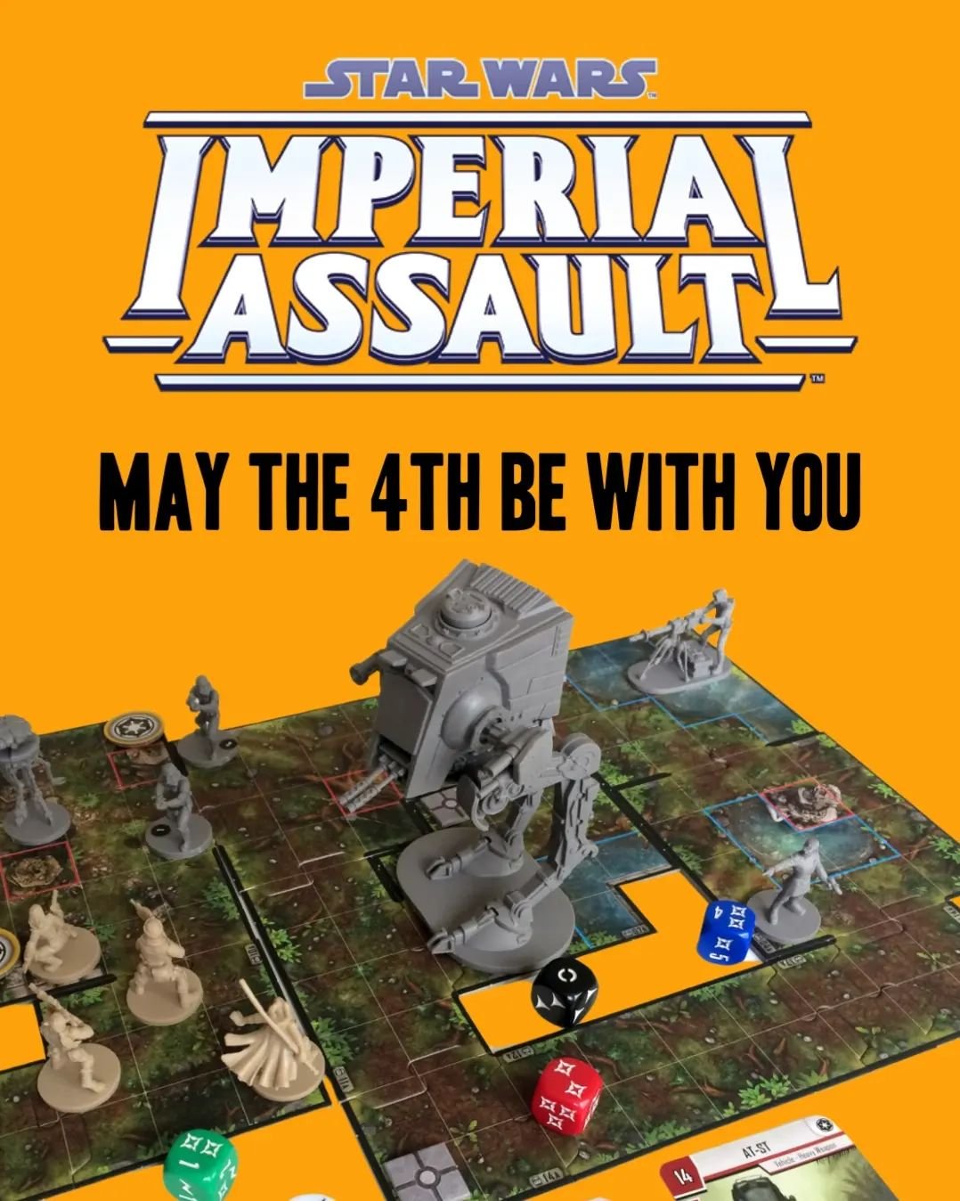 Saturday May the 4th, official Star Wars Day.
Shakes and Lattes Star Wars extravaganza.

One of the games we will be hosting through the day.

Star Wars Imperial Assault: 
Lead the Empire's ruthless forces or team up with friends as rebel heroes. One