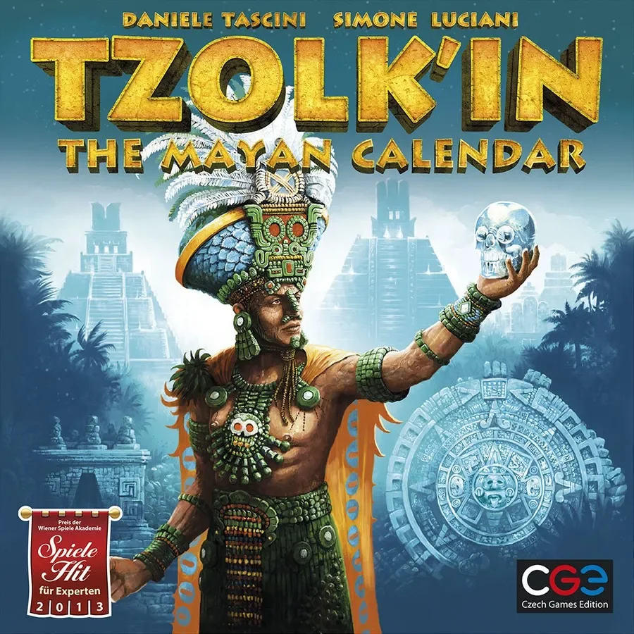 Tzolkien - Boardgame.  €50
Type: Dynamic worker placement, time‑management (gears rotate).
Players: 2–4.
Complexity: Medium.
Brief: Place workers on interlocking gears, gather resources, build monuments, and optimise as the calendar turns.