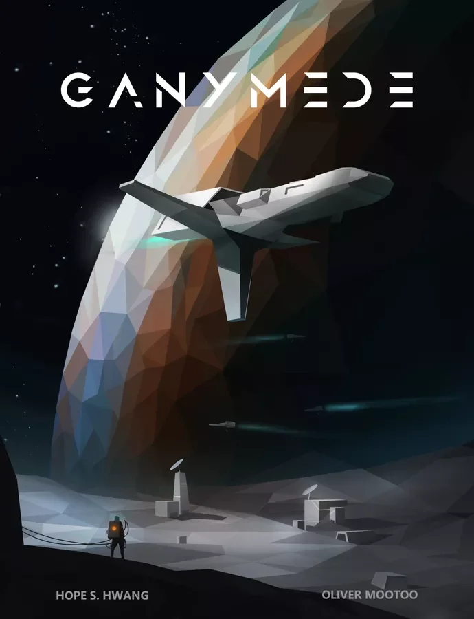 Ganymede - Boardgame.  €40
Type: Engine-building, card drafting, resource management.
Players: 2–4.
Complexity: Light-medium.
Brief: Recruit colonists, upgrade actions, and launch missions from Earth to Mars and finally to Ganymede.