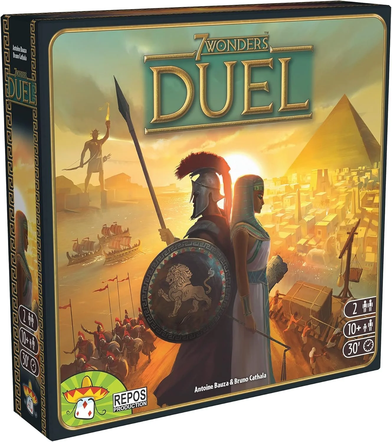 7 Wonders Duel — €35 —
Type: 2-player card drafting, engine building, set collection.
Players: 2.
Complexity: Medium.
Brief: Compete head-to-head to build an ancient civilisation, while advancing science, military, or civilian development to achieve 