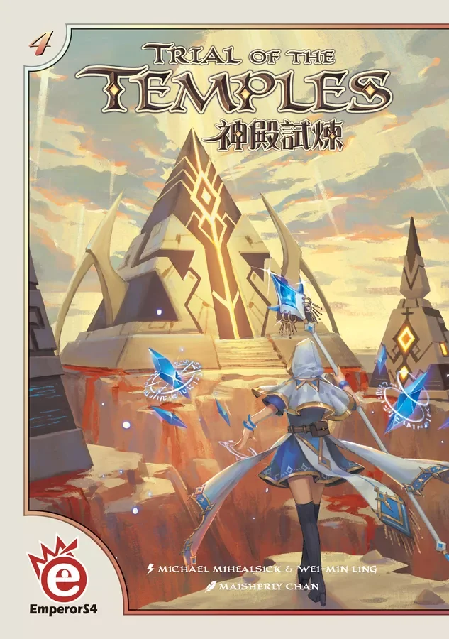 Trial of the Temples — Board Game. €35 Type: Worker placement, resource management. Players: 2–4. Complexity: Medium. Brief: Compete as powerful archmages placing workers to gather resources, refine crystals, and navigate trials across mystical templ