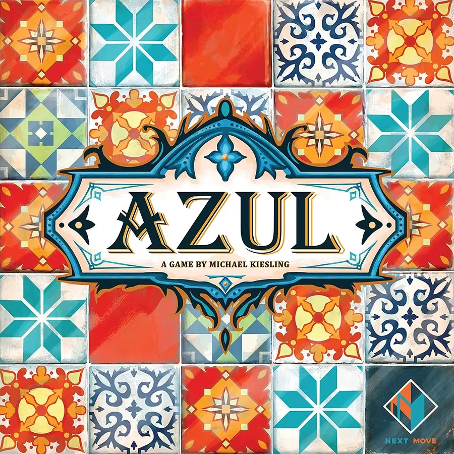 Azul: Mini — Board Game. €25 Type: Tile drafting, pattern building. Players: 2–4. Complexity: Light-Medium. Brief: Draft colorful mosaic tiles from centralized displays to decorate the walls of the Royal Palace of Evora in a portable edition of the a