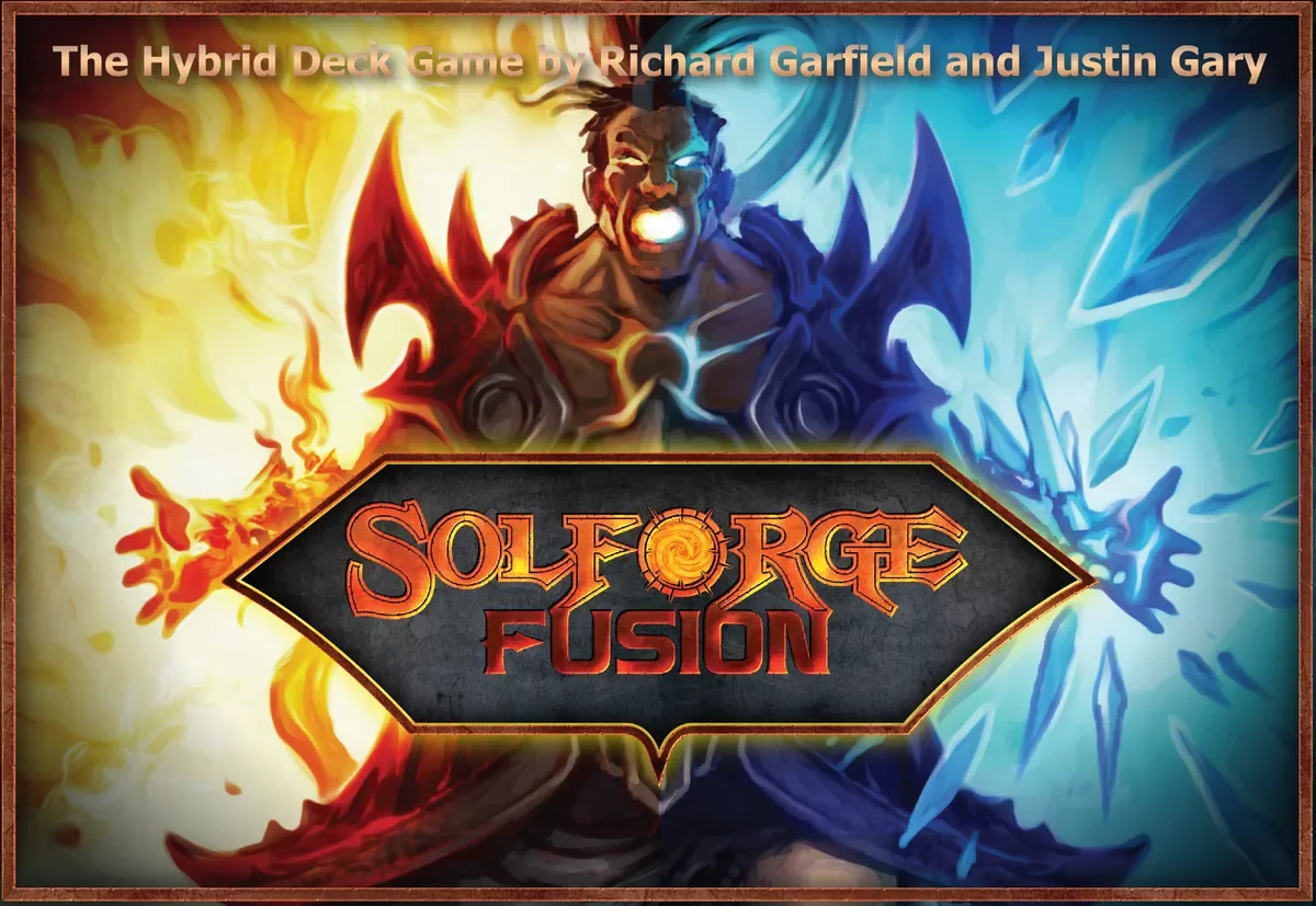 SolForge Fusion — Board Game. €35 Type: Card battle, deckbuilding. Players: 2. Complexity: Medium. Brief: Fuse unique faction decks together, deploy creatures across a five-lane battlefield, and level up your cards in real-time to crush your opponent