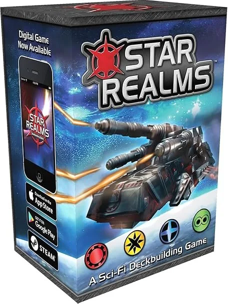 Star Realms - Card Game  €20
Type: Deck-building, hand management, combat.
Players: 2 
Complexity: Medium-light.
Brief: Build ships and bases, generate trade, and attack opponents to reduce their authority to zero.