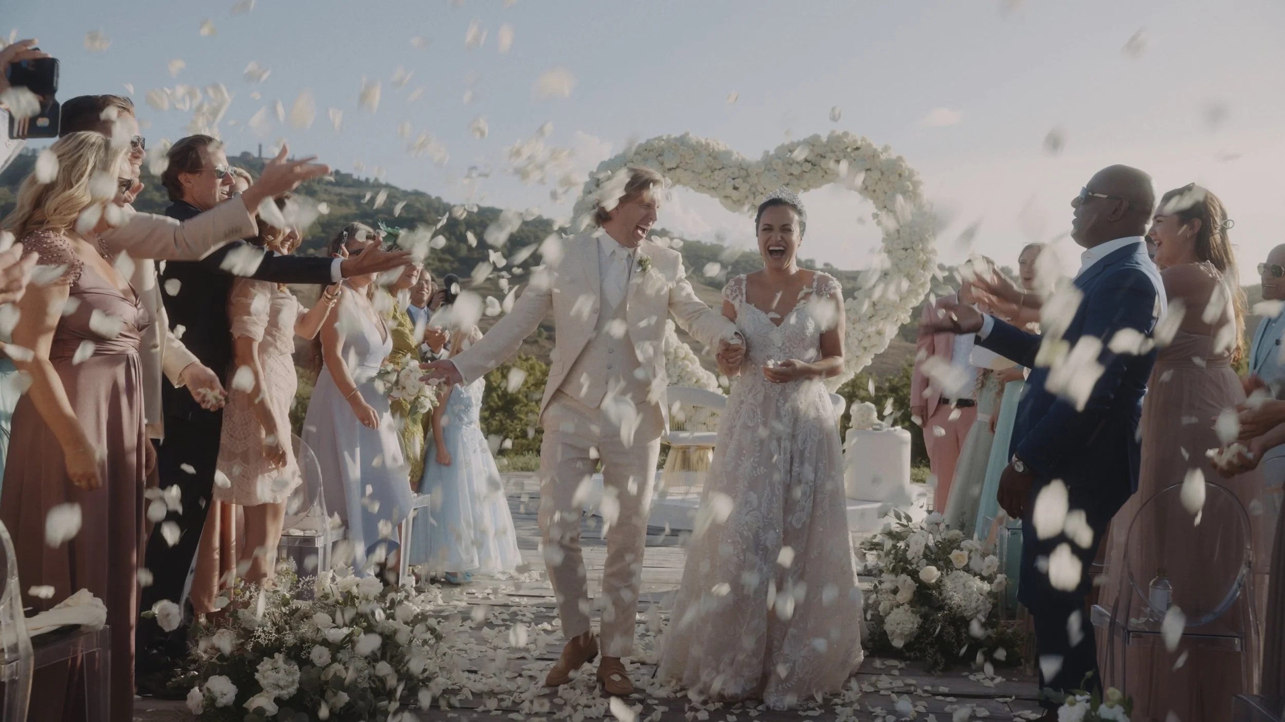 Fouzia and Niels at their refined Tuscany wedding at Villa Podere Tesoro.