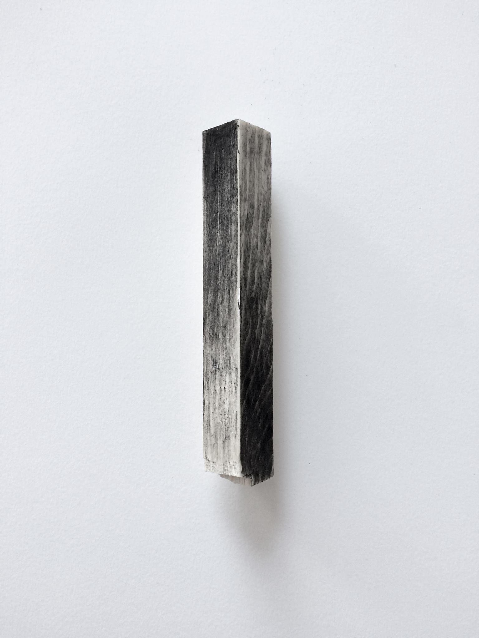 one of one (charcoal on wood)
