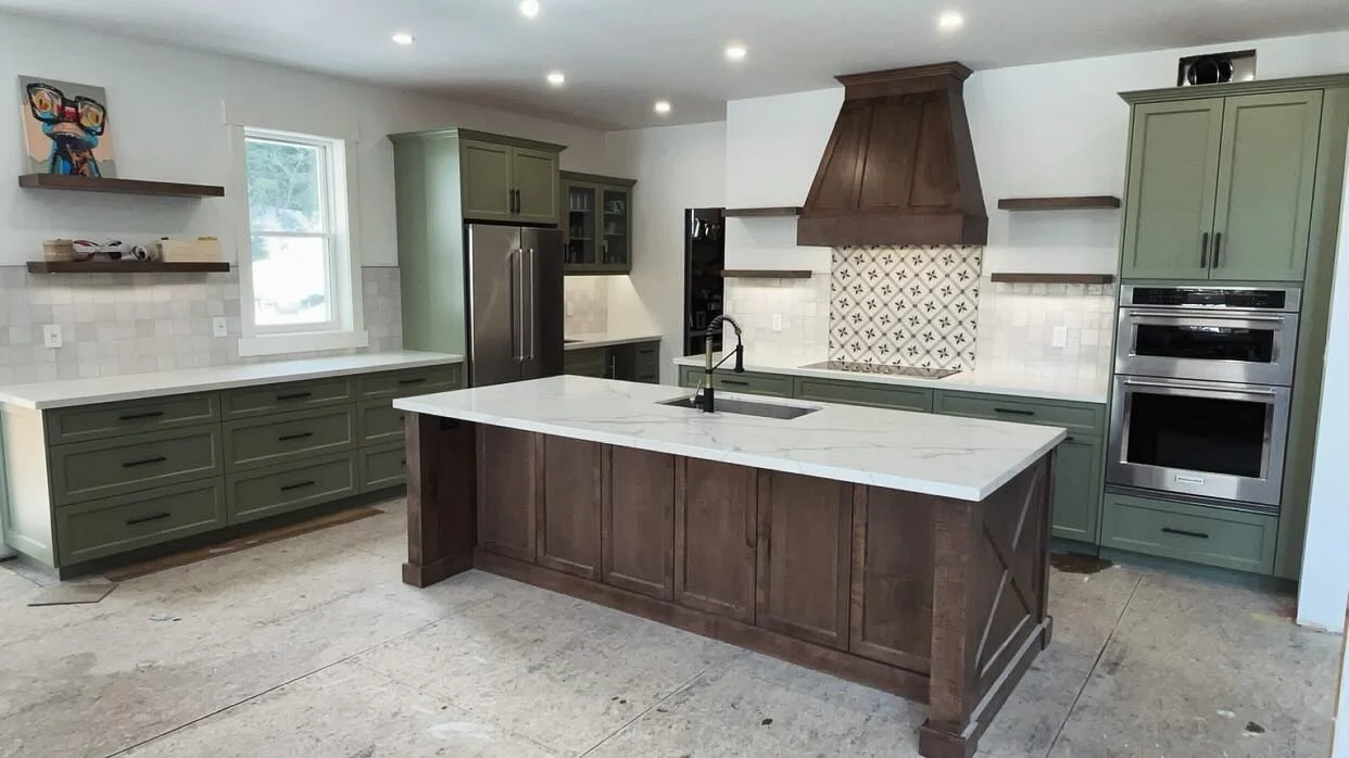 This kitchen is really coming together. Another backsplash done. #backsplash #kitchen #tile #kenissislake #haliburton #construction #renovation #generalcontractor #contracting #waterlooregion #kitchener #cambridge #three17constructioninc #three17
