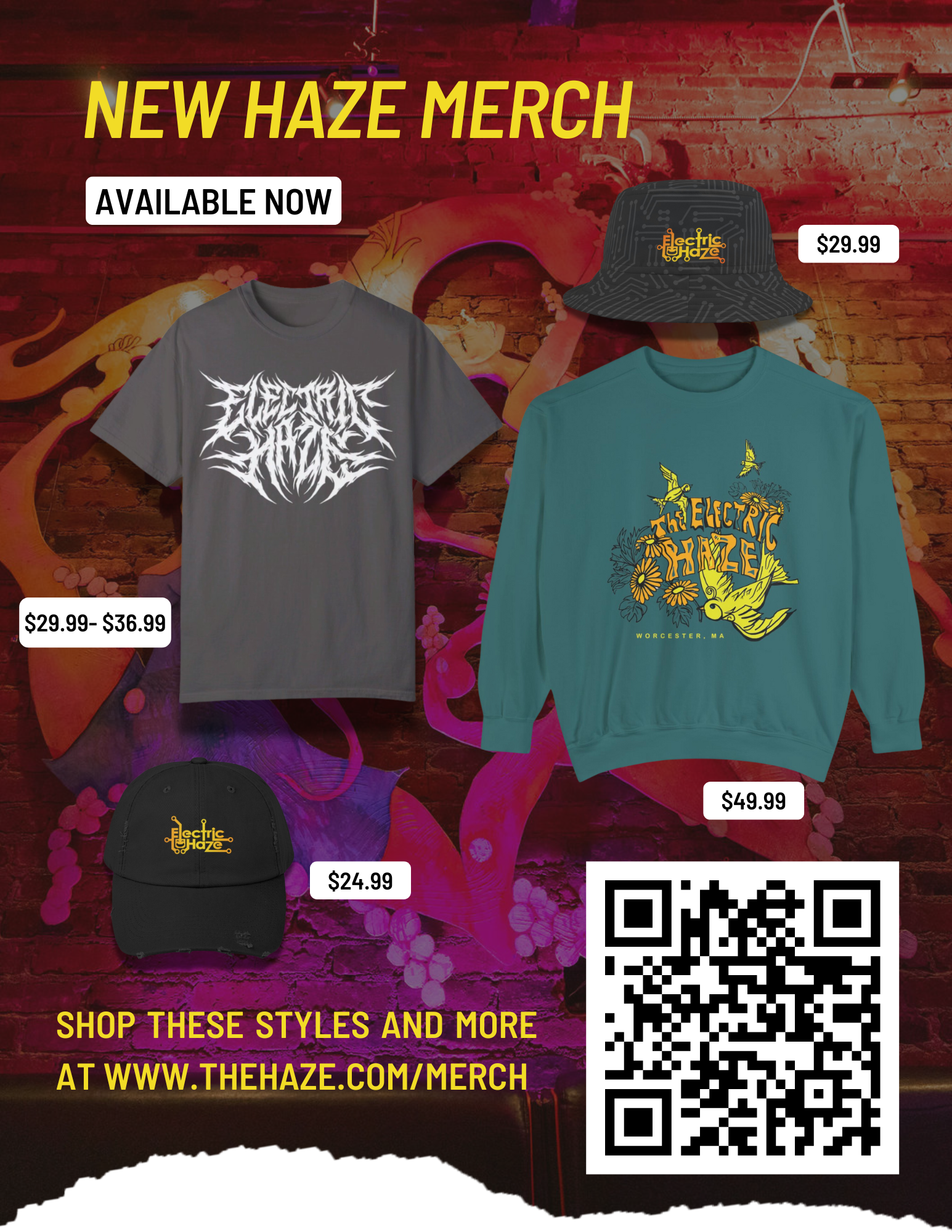 Merch Flyer for Electric Haze