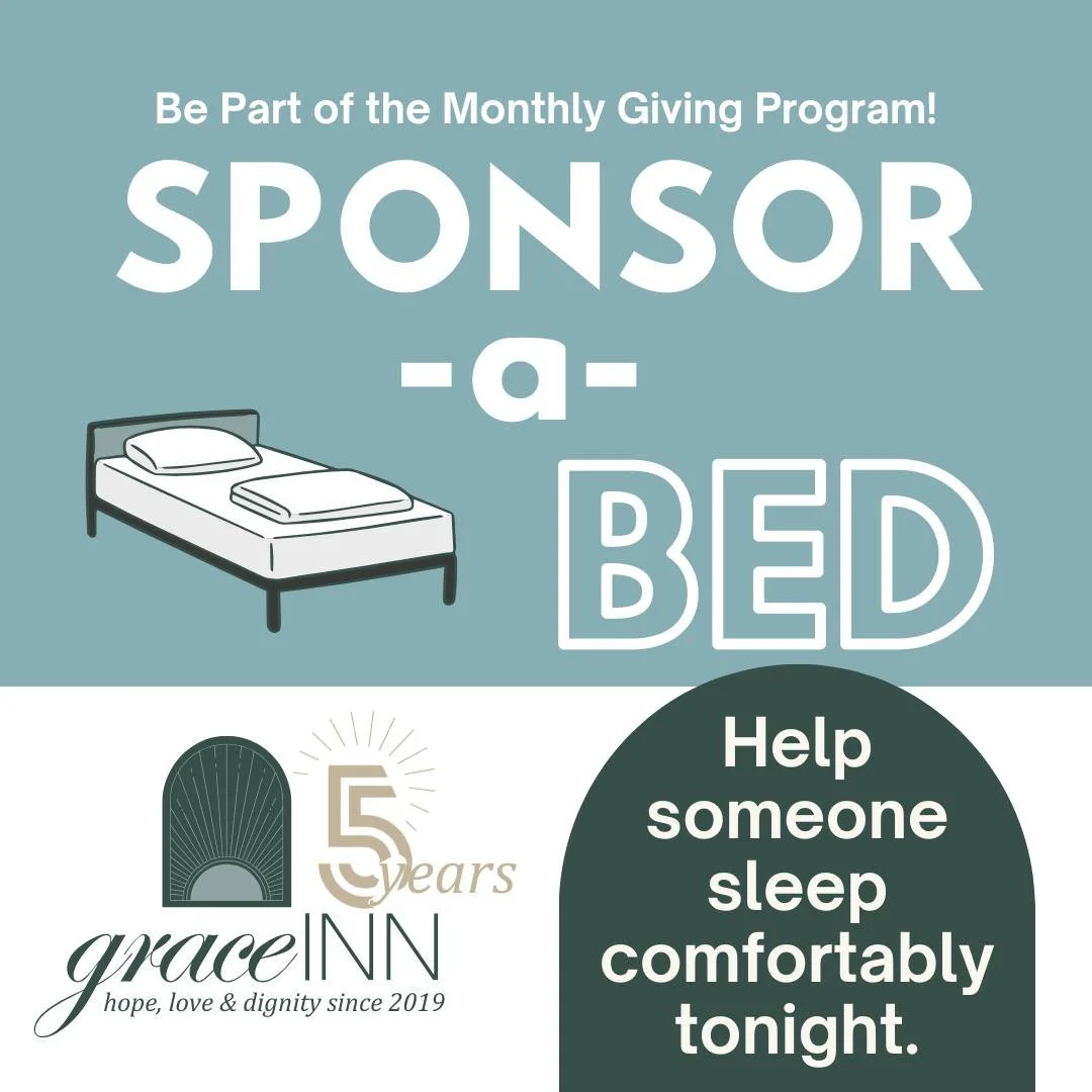 🛏️ Help someone sleep comfortably tonight.

Your support makes it possible for Guests at Grace Inn Shelter to have a warm bed, a safe space, and the dignity of rest. 💙

Together, we can give comfort and hope &mdash; one night at a time.

DONATE tod