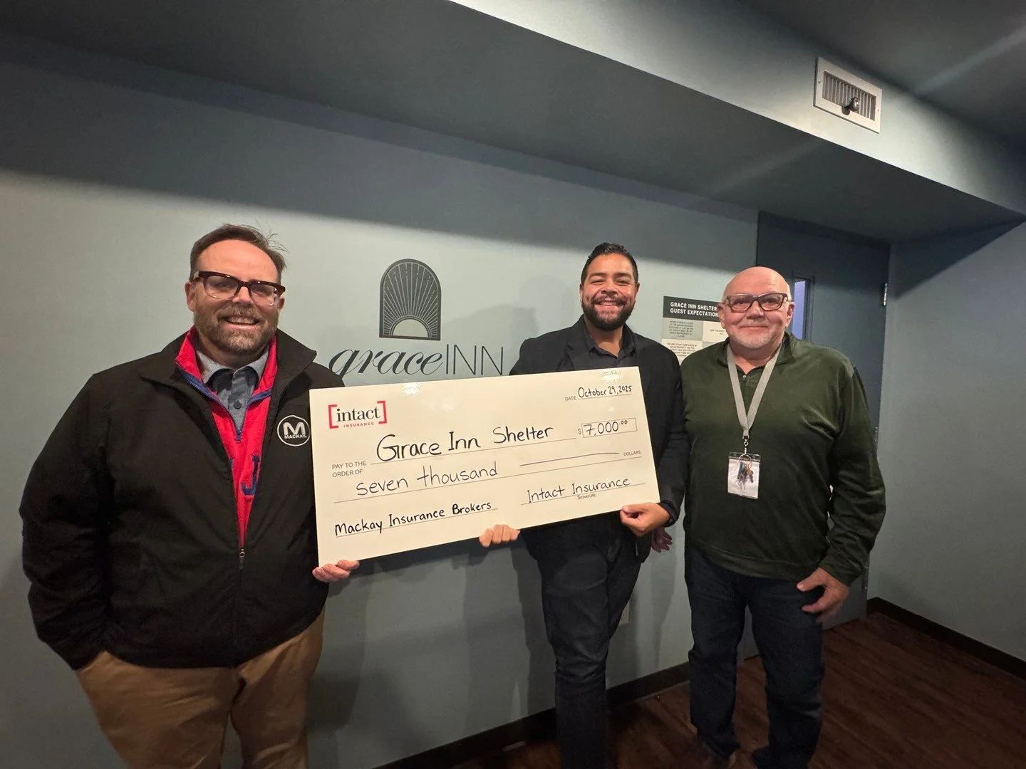 We were so grateful to accept this donation from Intact Insurance, nominated by Mackay Insurance! Thank you Bruce Mackay for all you do for the shelter and thank you Intact for selecting Grace Inn to receive this donation! 

#bellevilleontario #grace
