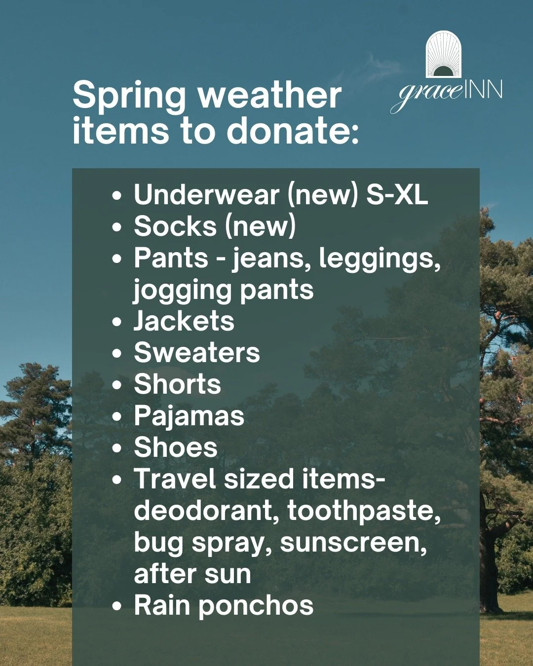 Spring cleaning? It's a great time to donate in-season clothing for those who need it! Drop off M-F 9-2pm at 315 Church St. Remember, underwear and socks -- NEW only 😊Thank you!