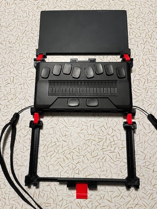 Open case shown with e-reader in the middle section.