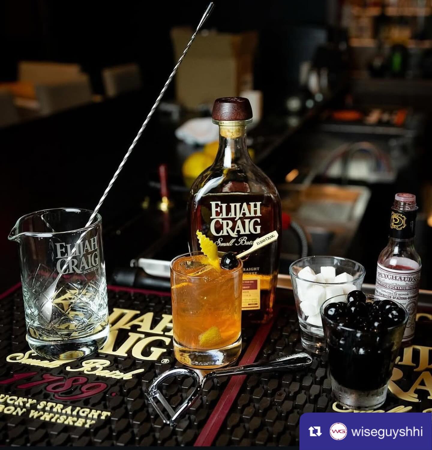 from @wiseguyshhi: 🥃✨ The Old is Out, the New is In ✨🥃

Introducing the New Fashioned: House-Infused Orange &amp; Thyme Elijah Craig Bourbon, Barrel Pick Single Barrel Bourbon, Marasca Cherry Syrup, and a Luxardo Cherry, served on the rocks. 

Clas