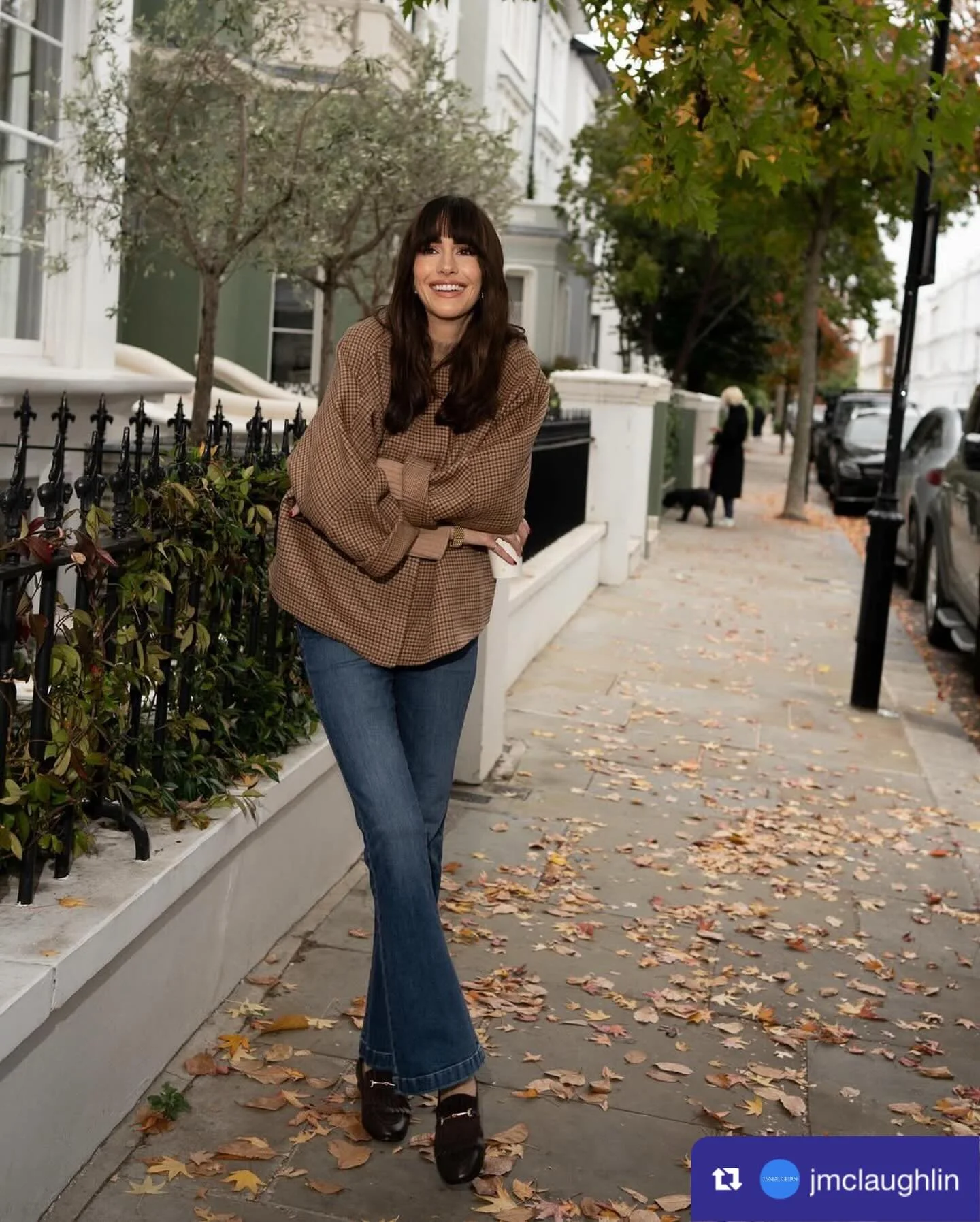 from @jmclaughlin: 
&bull;
His &amp; Hers: London Layers 🍂 @louiseroe and @mackenziehunkin master the art of autumnal dressing in the city. From her textured cape to his safari jacket, these are the elevated layers that make fall in London utterly t