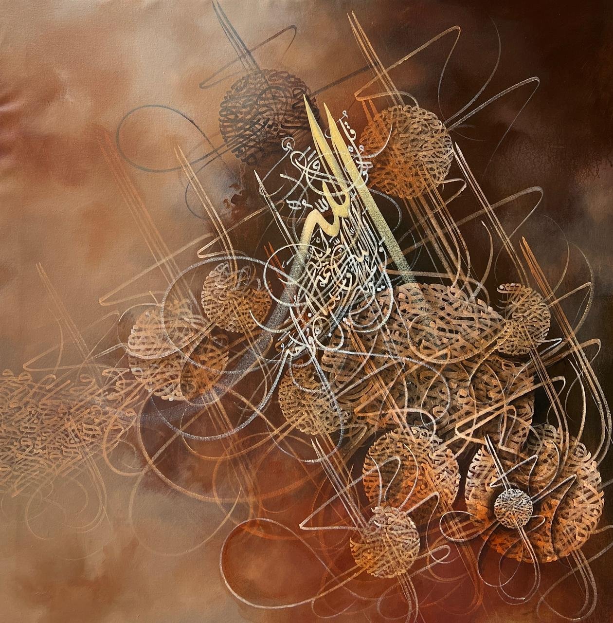 36" X 36". Unframed canvas. Click for further details.