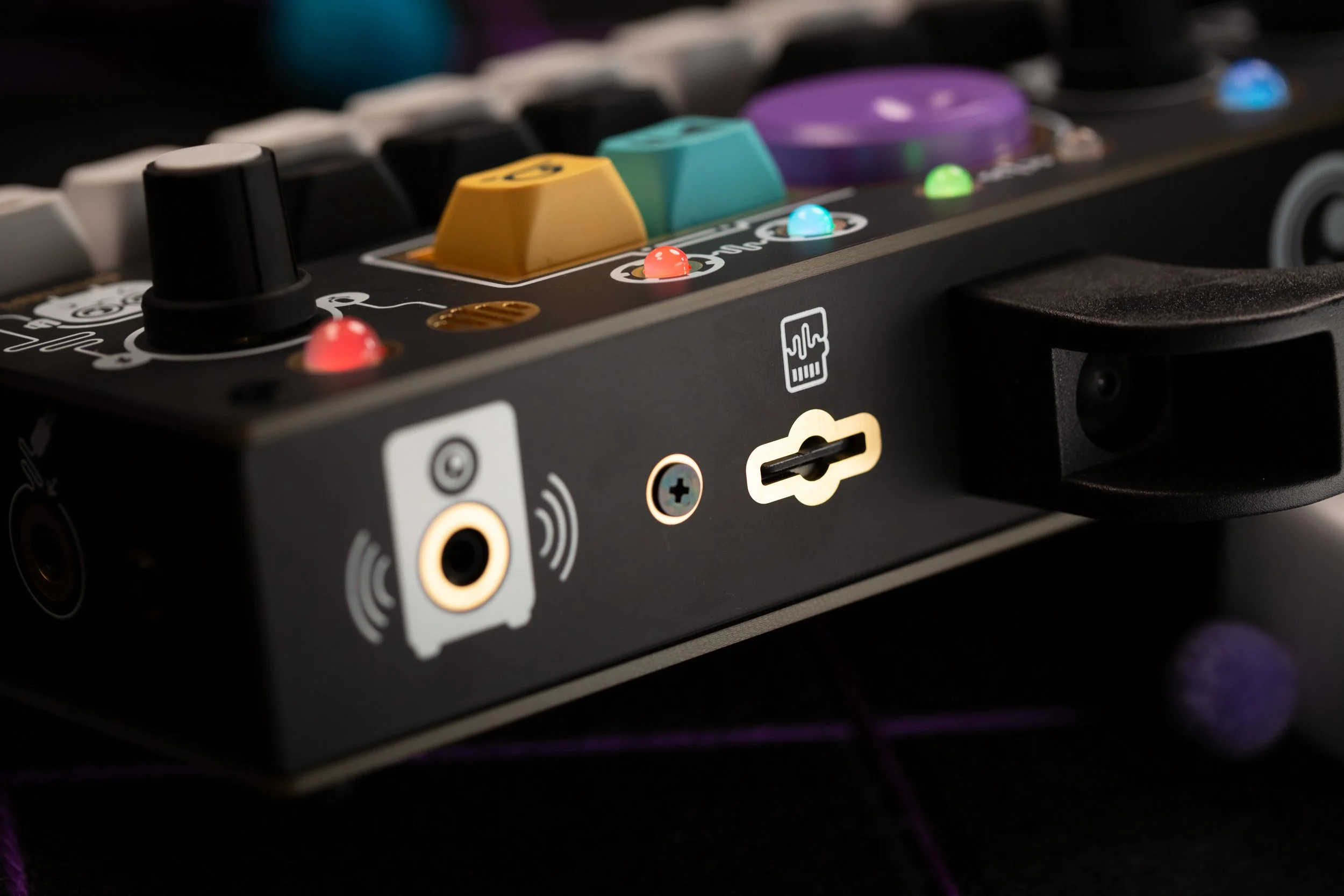 Back line out and SD card slot view of CHOMPI.