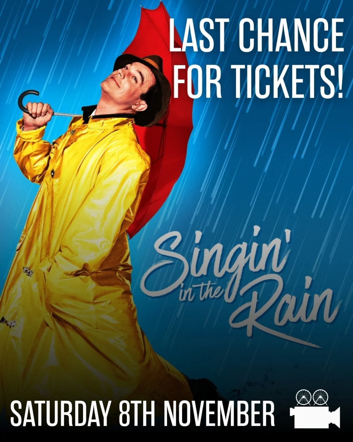Our Singin' in the Rain event is just around the corner and this is your last chance to grab your tickets! 🎟️

Step back in time to the 50s with us and enjoy live music, delicious food and a cinematic hit straight from the golden age of Hollywood! ?