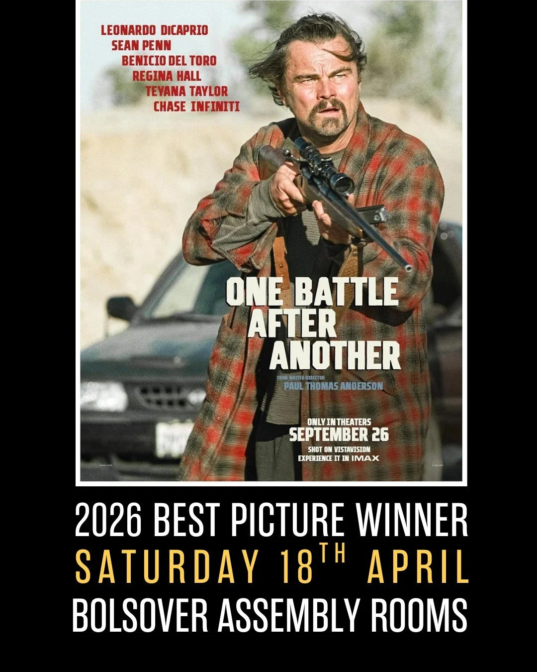 We're back with our first screening of 2026 and it's a good un'!

🎟 Experience this year's Academy Award Best Picture, One Battle After Another, on the big screen for just &pound;3! 🎟

📽 Washed-up revolutionary Bob exists in a state of stoned para