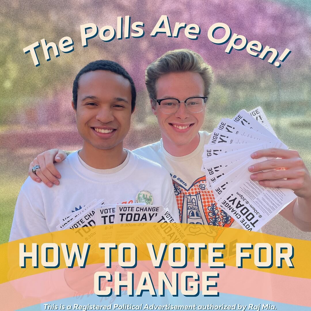 TODAY IS THE DAY! The polls are open and every vote counts. Here is how you can vote for Change today! 

Voting Locations
Reitz Union Printing Lab
Health Science Library
Norman Hall Library
Southwest Rec Center
Keys Rec Room
Broward Rec Room 
Heavene