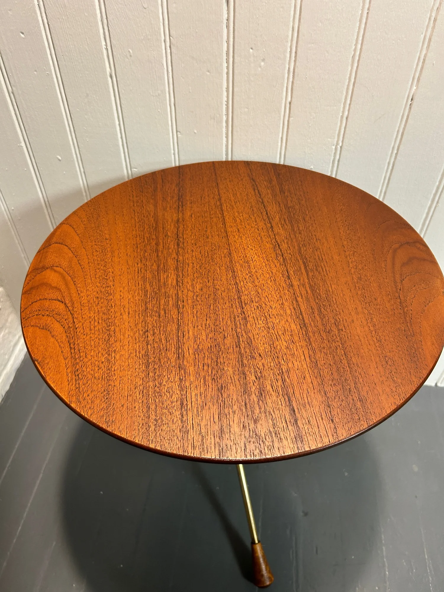 Swedish teak tripod side table by Albert Larsson for Alberts Tibro