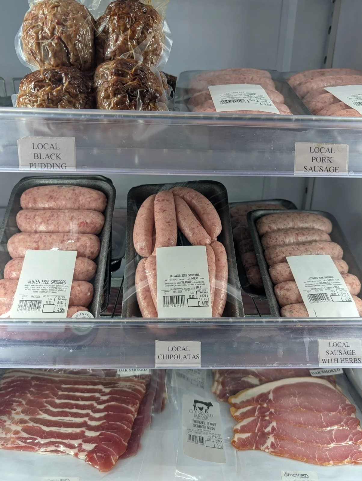 Locally sourced meat selection