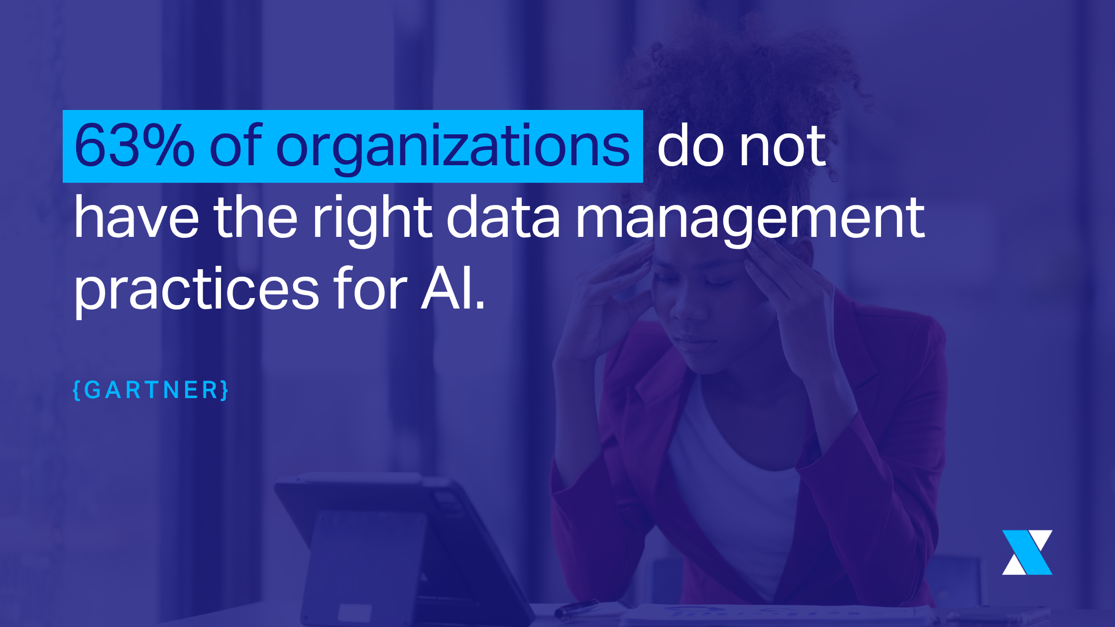 Gartner stat on 63% of organizations don't have data ready for AI
