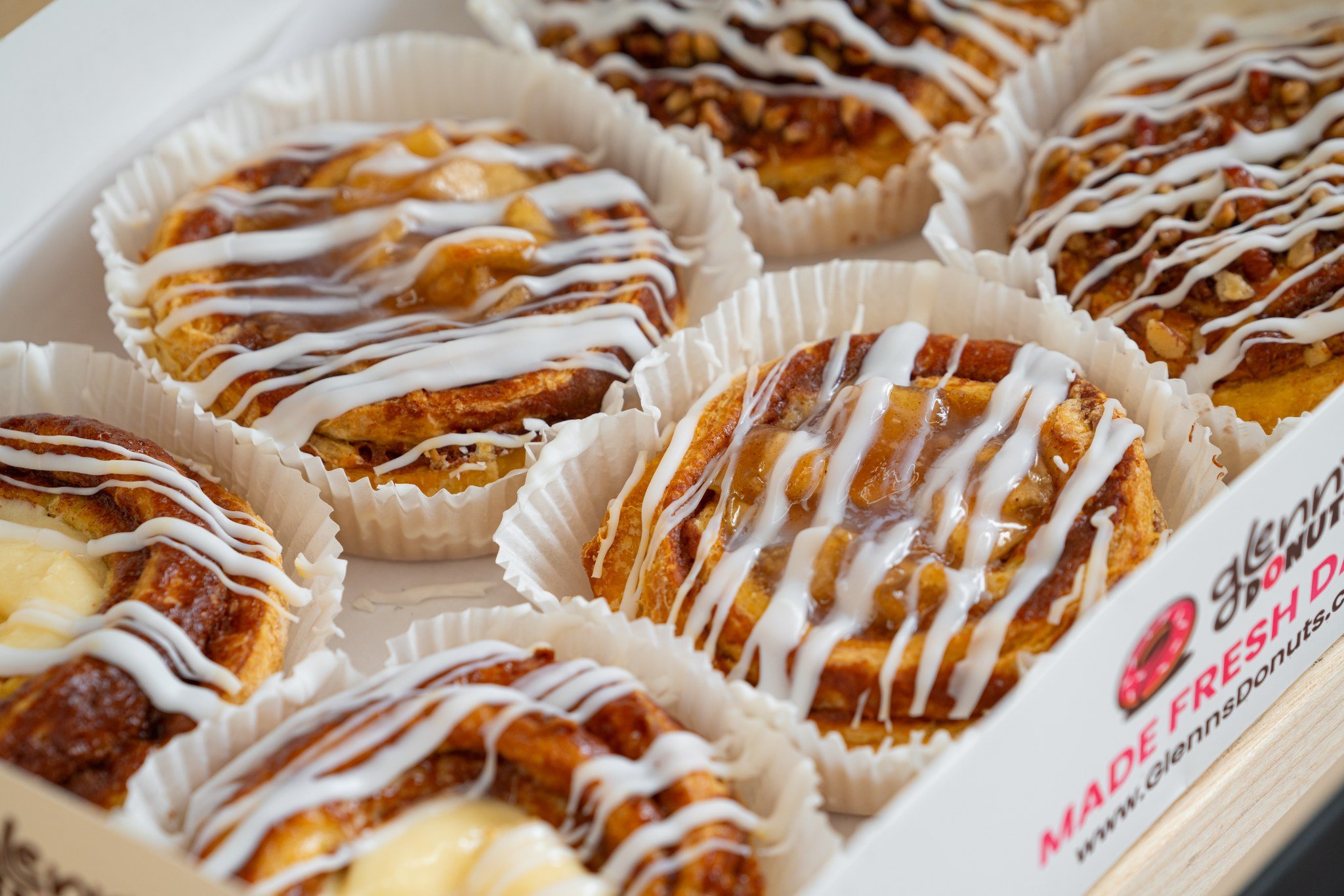 🎉🍩 Have you been to Glenn&rsquo;s Donuts yet? What are you waiting for! 🎊 Stop by today for fresh, delicious donuts and baked goods that hit the spot. We&rsquo;re open every day from 8 AM &ndash; 7 PM, except Sunday and Wednesday.

💻 LEARN MORE
?