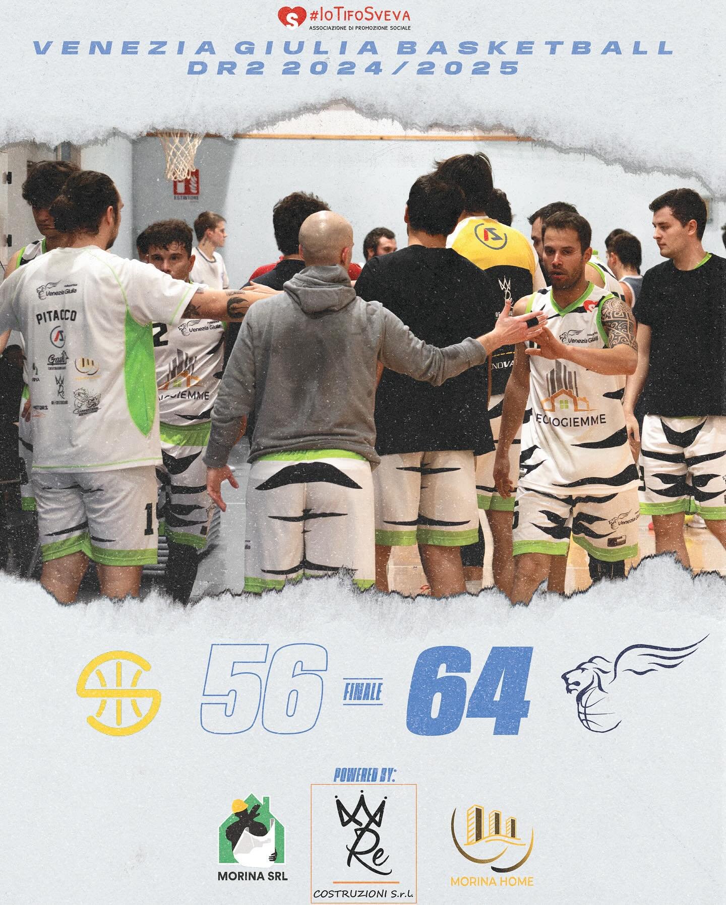 DR2: SUCCESSO ESTERNO DEL MORINA HOME VENEZIA GIULIA

SANTOS &ldquo;B&rdquo; - MORINA HOME VENEZIA GIULIA 56-64 (17-19;27-36;40-47)

MORINA HOME VENEZIA: Zini 20, Krcmar 10, Latin 1, Surace 9, Donvito 2, Salvador 2, Spolaore 9, Pastor 1, Lunardelli 1