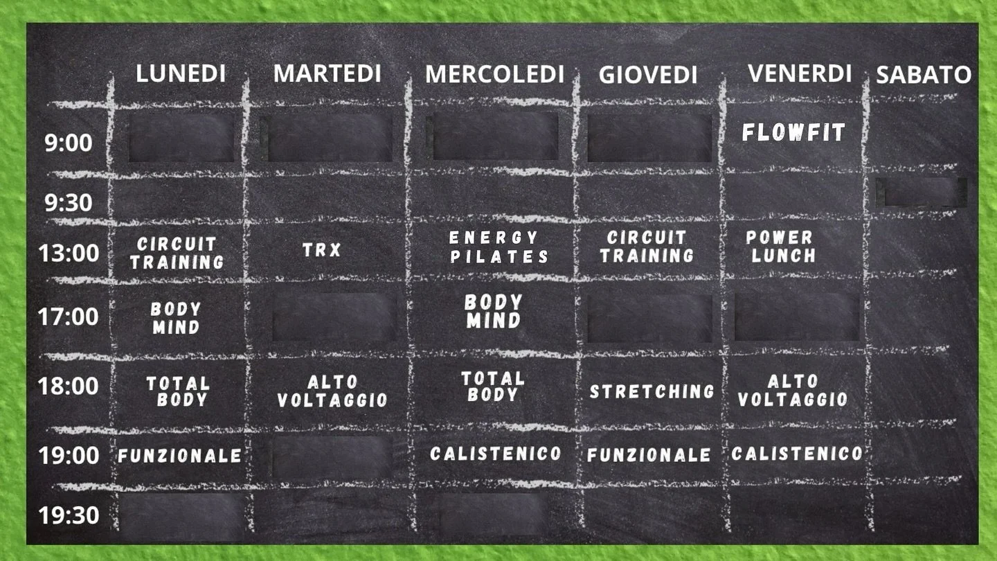 Nuovo Orario Corsi in vigore da Luglio 🟢