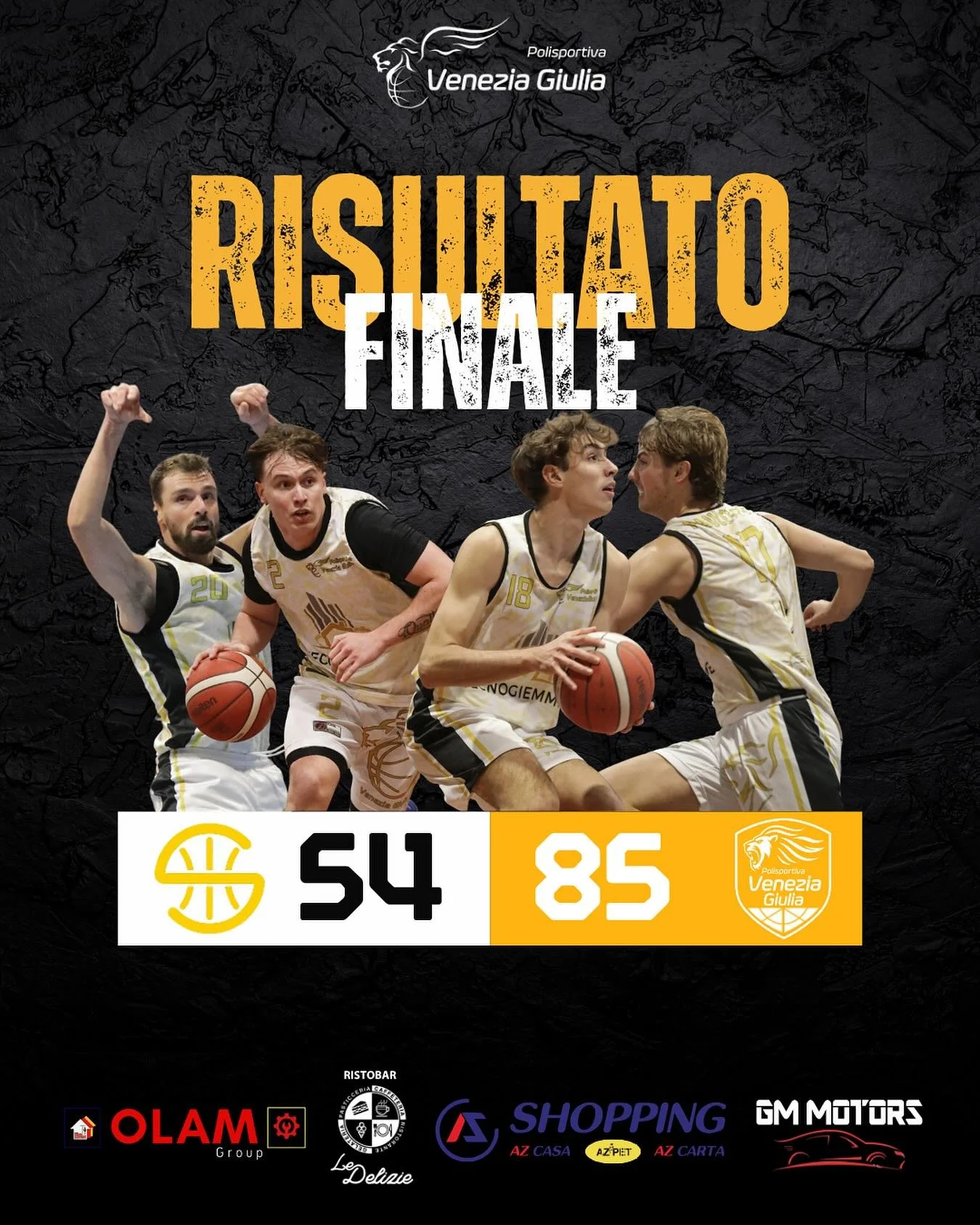 DR1: NETTA AFFERMAZIONE DELLA TECNOGIEMME COSTRUZIONI EDILI SUL PARQEUT DEL SANTOS 🏀

SANTOS BASKET TRIESTE &ndash; TECNOGIEMME COSTRUZIONI EDILI 54-85 (12-20;25-42;41-63)

SANTOS BASKET TRIESTE: Mosetti, Zampa 8, Brakovic, Visintini 3, Bolle, Germa