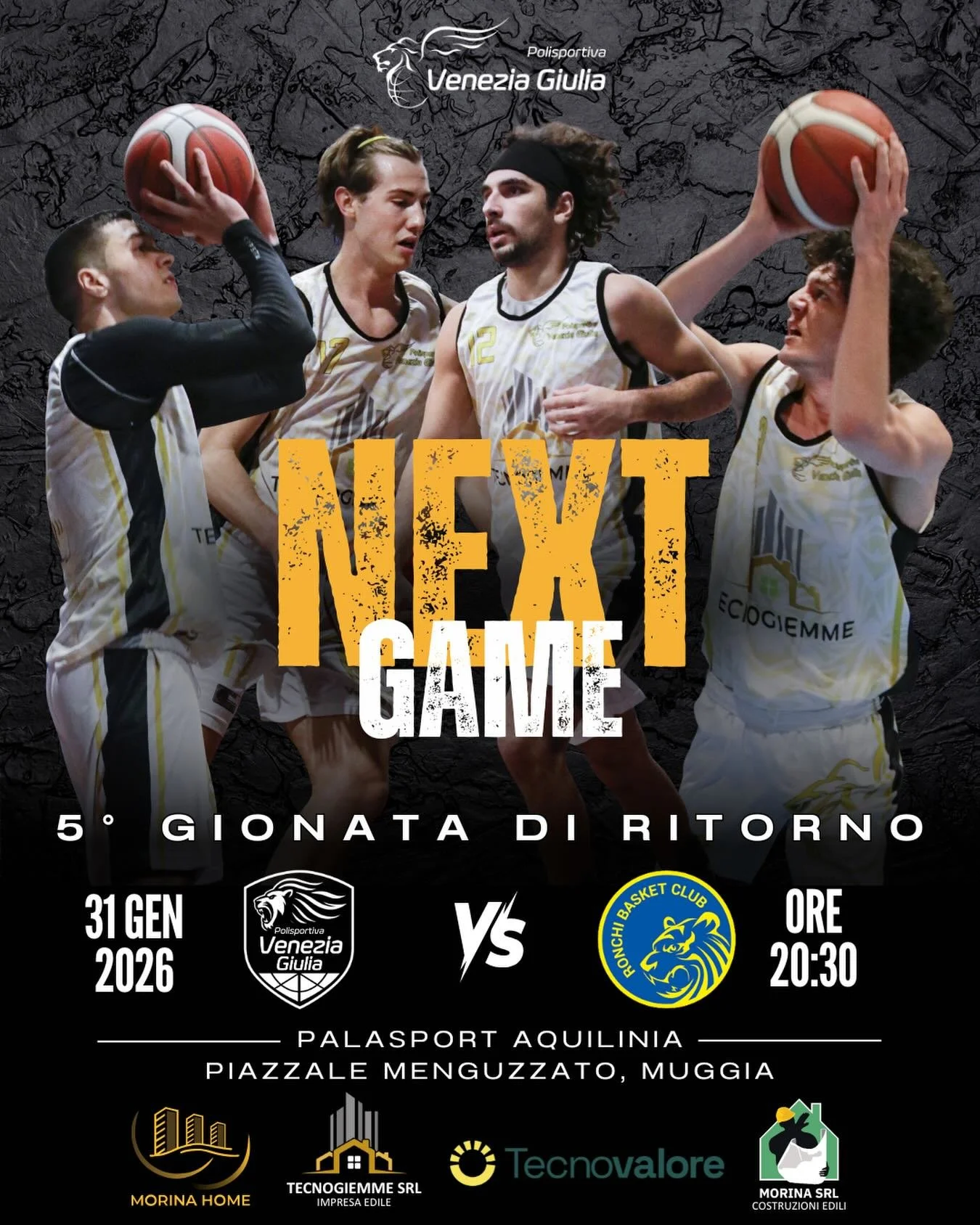 DR1: AL PALAQUILINIA IL BIG MATCH DI GIORNATA

Cresce l&rsquo;attesa per il big match della quinta giornata del girone di ritorno che, sabato 31 gennaio (palla a 2 fissata alle ore 20:30), vedr&agrave; al PalAquilinia la Tecnogiemme Venezia Giulia af