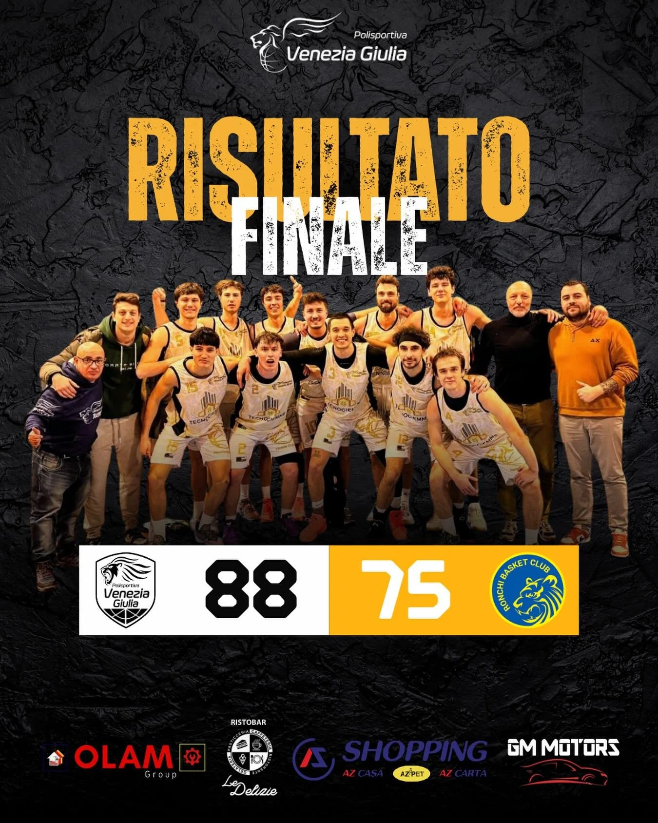 DR1: LA TECNOGIEMME COSTRUZIONI EDILI AFFONDA LA CAPOLISTA E SALE AL COMANDO DELLA CLASSIFICA

TECNOGIEMME COSTRUZIONI EDILI - FIDEMA GROUP RONCHI 88-75 (24-23;42-43;60-63)

TECNOGIEMME COSTRUZIONI EDILI: Maiola 16, Murabito 22, Del Ben 6, Grandi ne.