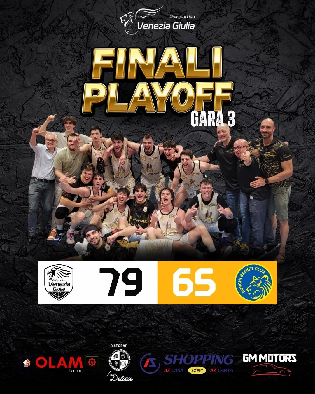 IL SOGNO E&rsquo; REALTA&rsquo;: TECNOGIEMME COSTRUZIONI EDILI PROMOSSA IN SERIE C!

TECNOGIEMME COSTRUZIONI EDILI &ndash; FIDEMA GROUP RONCHI 79-65 (16-20;41-32;62-44)

TECNOGIEMME COSTRUZIONI EDILI: Maiola 16, Murabito 2, Del Ben 15, Grandi ne., Gi