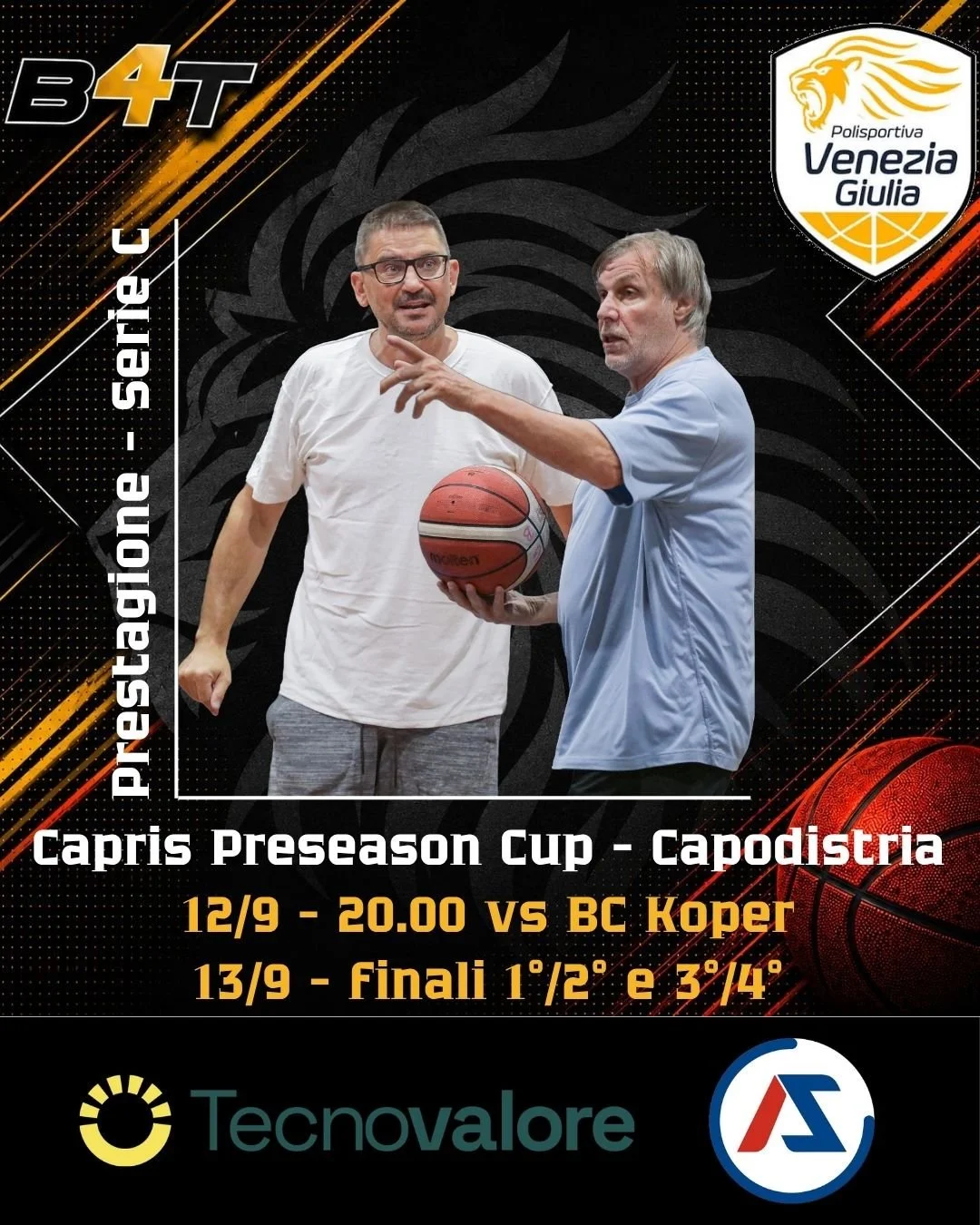 Venezia Giulia Basketball di scena al Capris Preseason Cup🏀💪

Seconda uscita stagionale per i ragazzi di coach Pozzecco che sabato 12 e domenica 13 settembre saranno di scena a Capodistria per la Capris Preseason Cup in un test sicuramente utile in