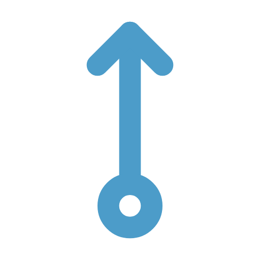 Blue arrow icon representing ERP upgrades and migrations