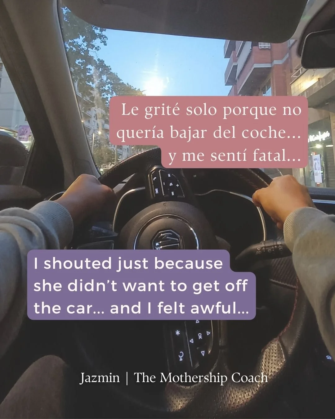 (🇪🇸/🇬🇧)Mi hija de 3 a&ntilde;os se negaba a salir del coche.
Yo termin&eacute; grit&aacute;ndole... La saqu&eacute; del coche mientras lloraba y la llev&eacute; a casa con su hermano.
Despu&eacute;s, me sent&eacute; en el sal&oacute;n a llorar. R