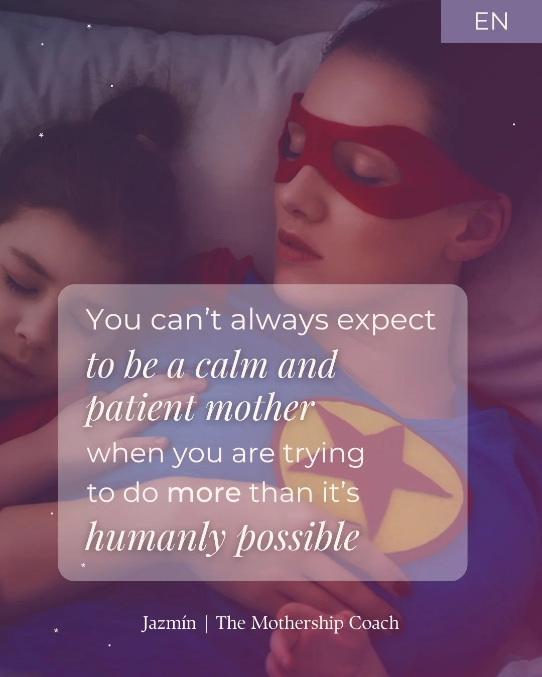 Motherhood can feel impossible when you're carrying the weight of everything.

Many of us are trying to parent calmly and patiently to create a strong bonds with our children in these important early years. But often times we are running on empty, ju