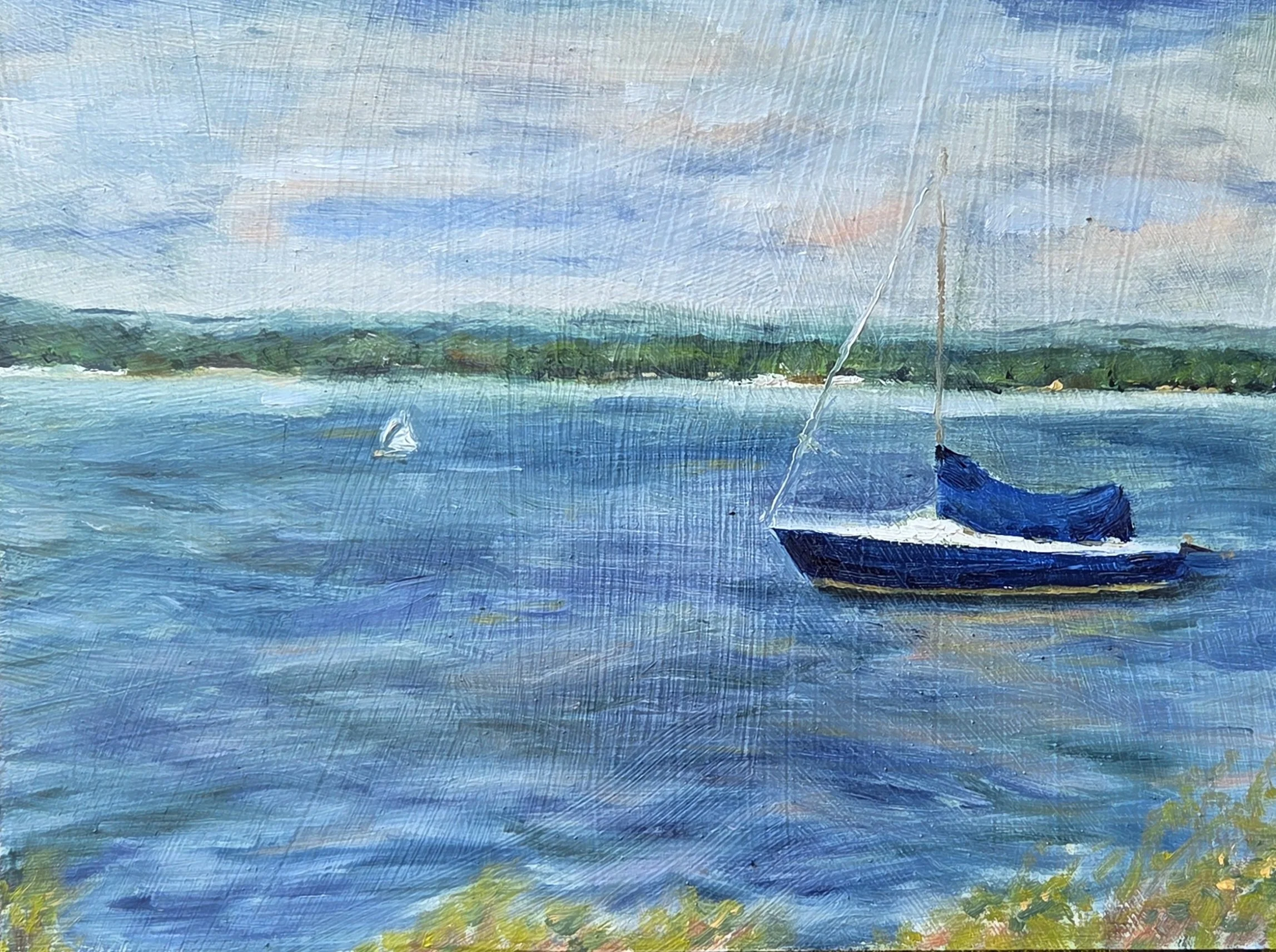 Sail boat, 2025 9x12 oil on panel