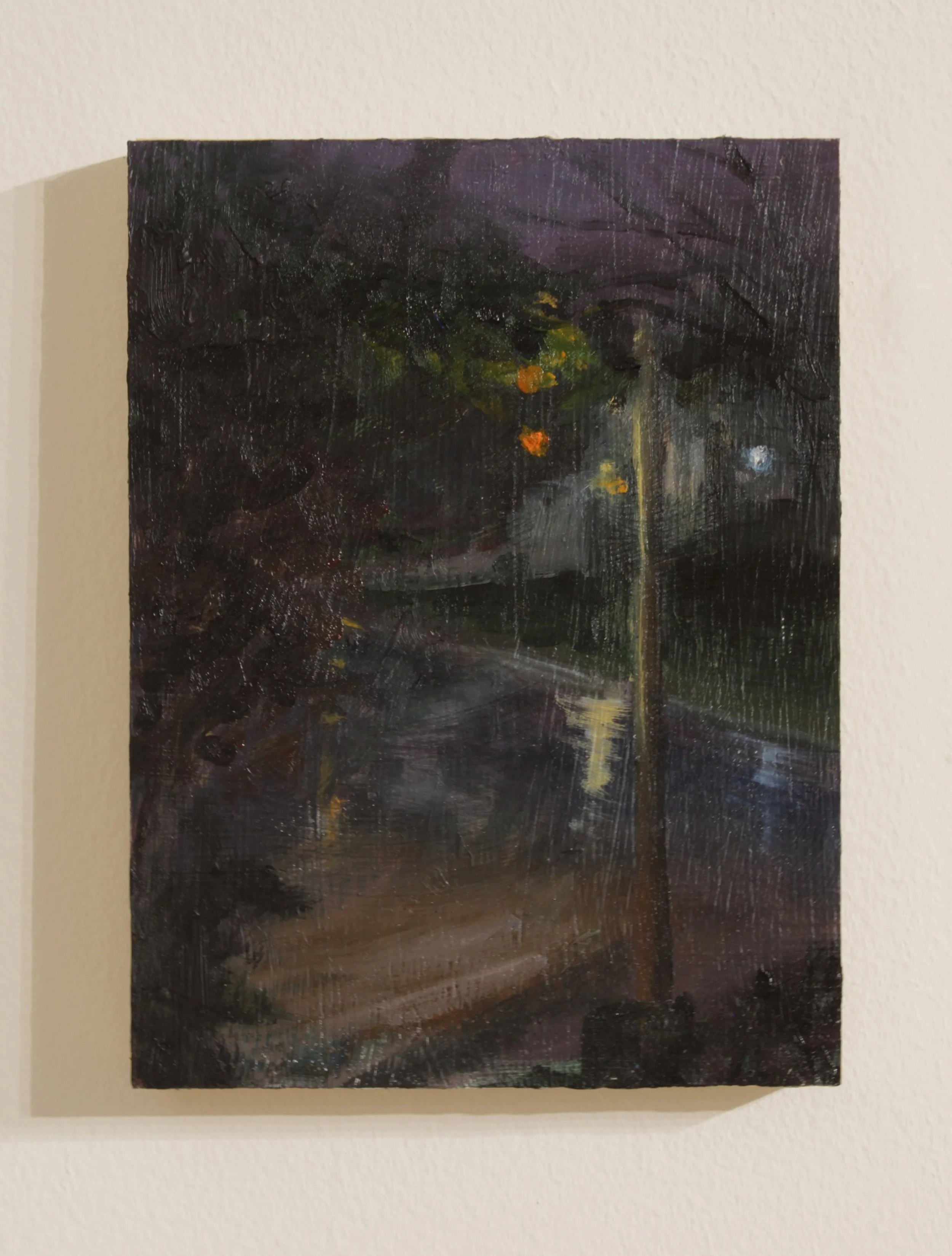 Rain Nocturne, 6x8 oil on panel