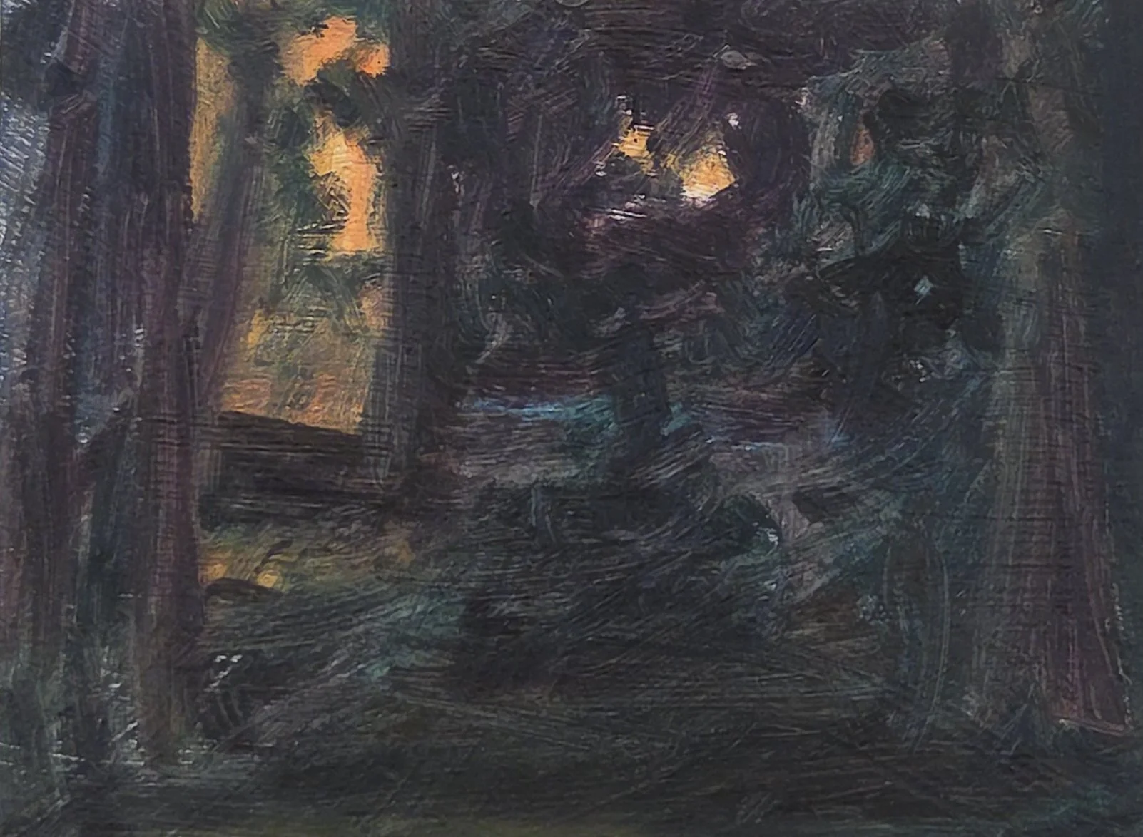 Chautauqua nocturne, 2025 6x8 oil on panel