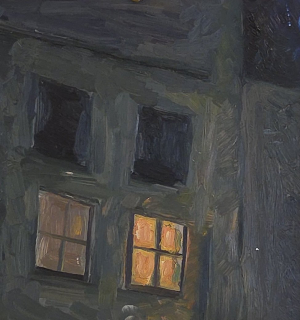 Opera house nocturne, 2025 6x6 oil on panel