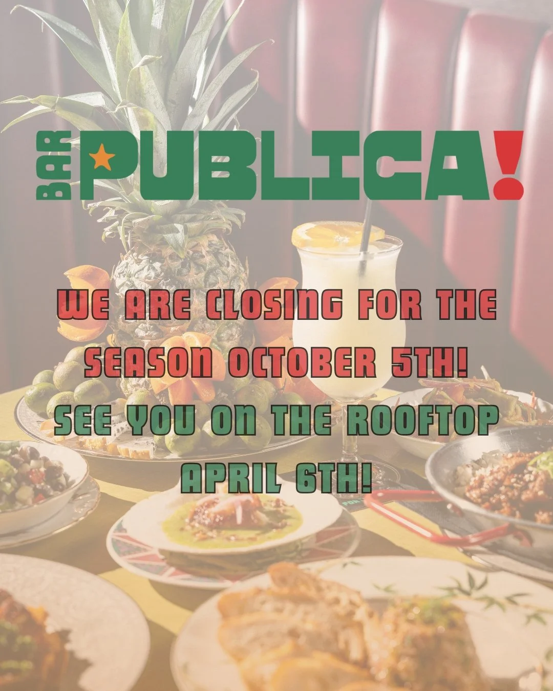 Seasons change, and so do we. 
Bar Publica will be closing for the season on Sunday, October 5th, and reopening for the Spring, April 6th! 

We look forward to seeing you before we hibernate for the winter!

#BarPublica #PortlandMaine #PortlandEats #