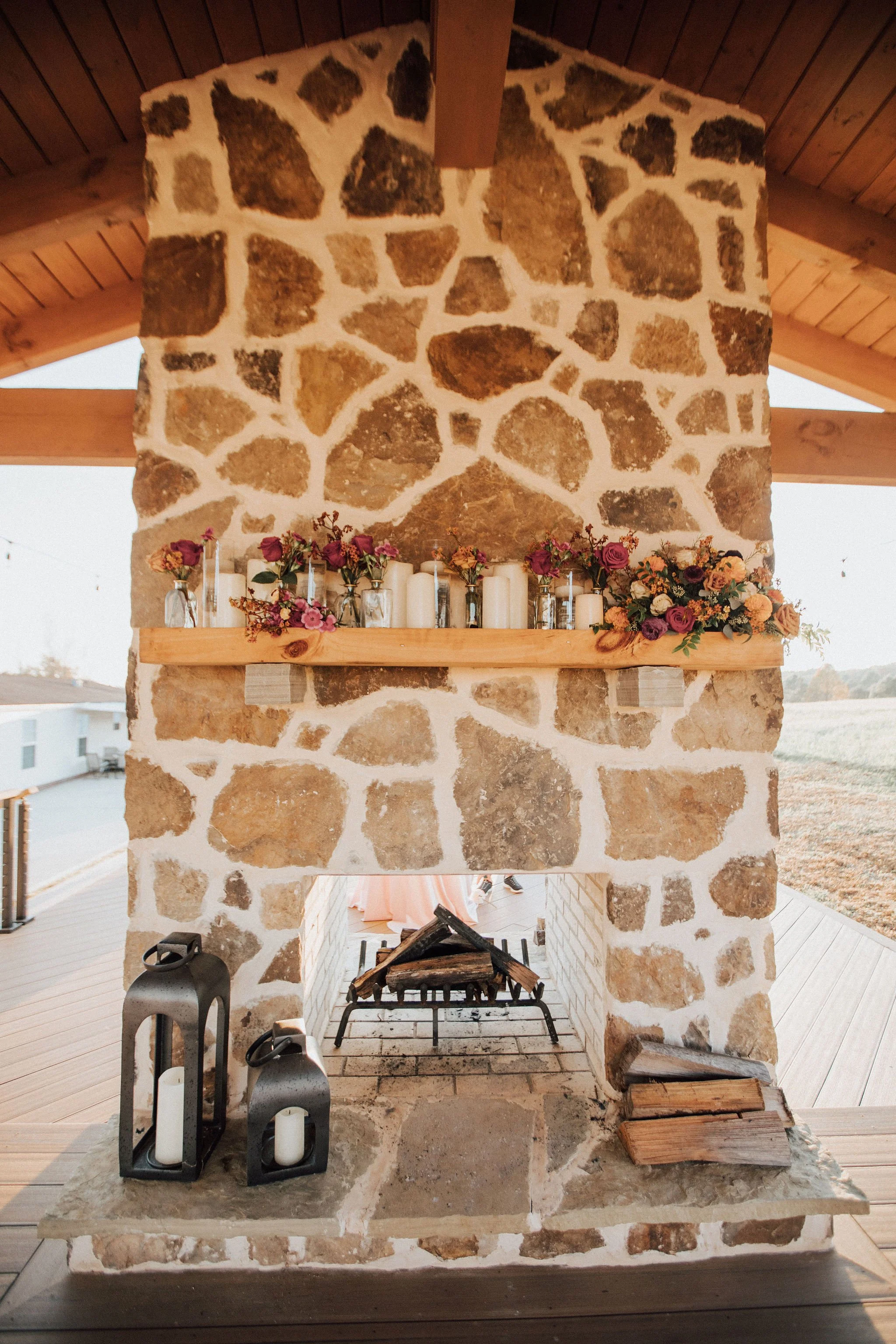 wedding venue with fireplace