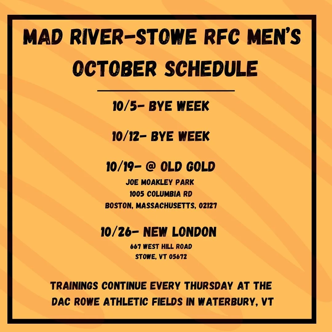 OCTOBER SCHEDULE 🎃👻

Starting this week, the men&rsquo;s side begins their 2 week bye&rsquo;s after 4 long weeks of hard work. Way to put in the work, folks. You deserve the R+R

In 2 weeks the men&rsquo;s side will travel down to Boston, MA to mat