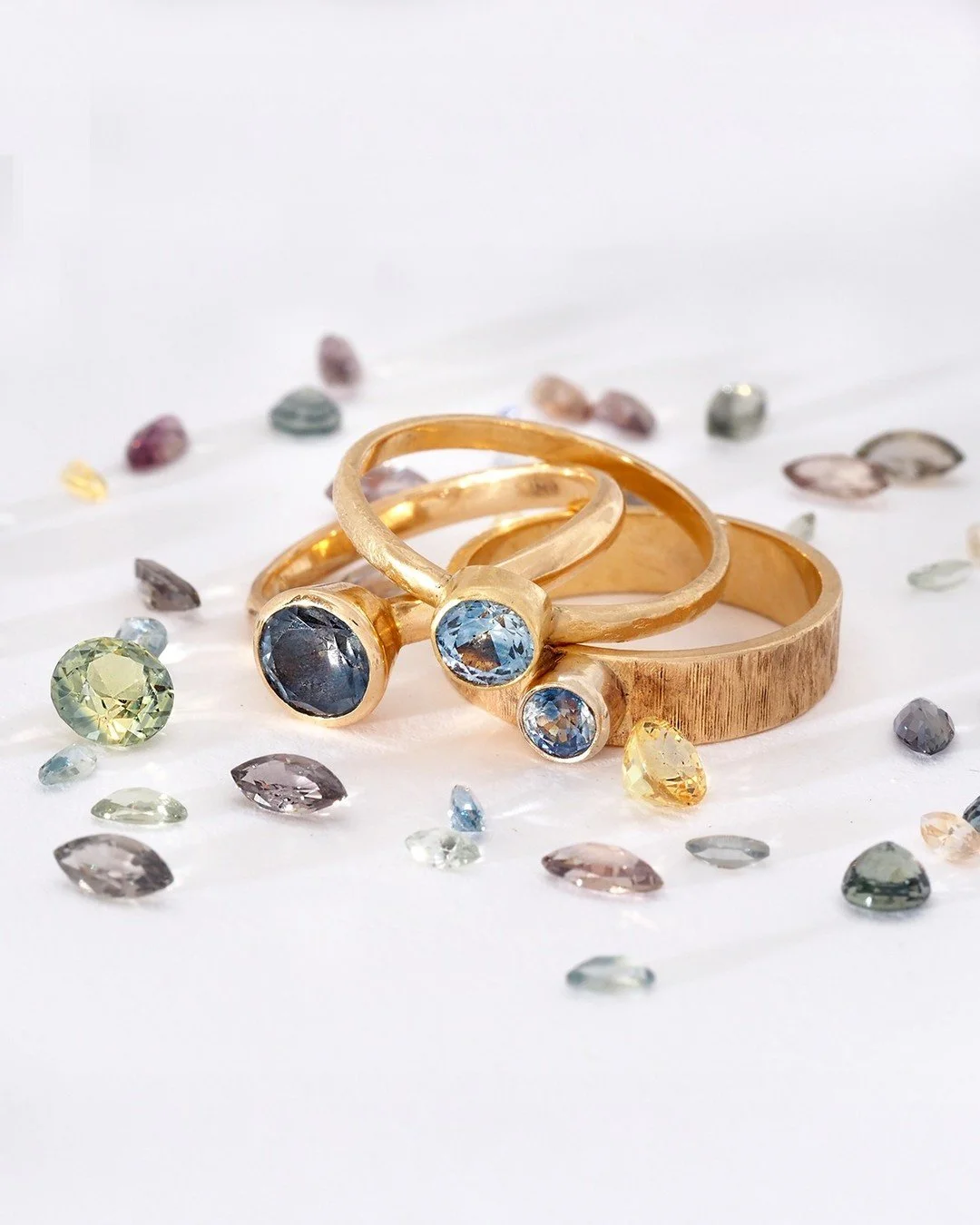 New Montana sapphires are in stock! We've got a gorgeous array of colors and shapes--all ethically mined in the US, Montana to be more precise. 

If you want to come in and check them out, they're arranged each in their own little box, not strewn abo