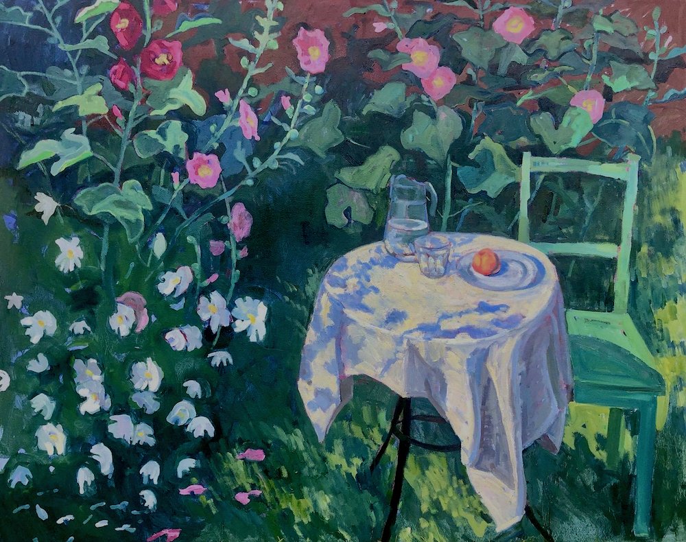 Cosmos and Hollyhocks, 2021